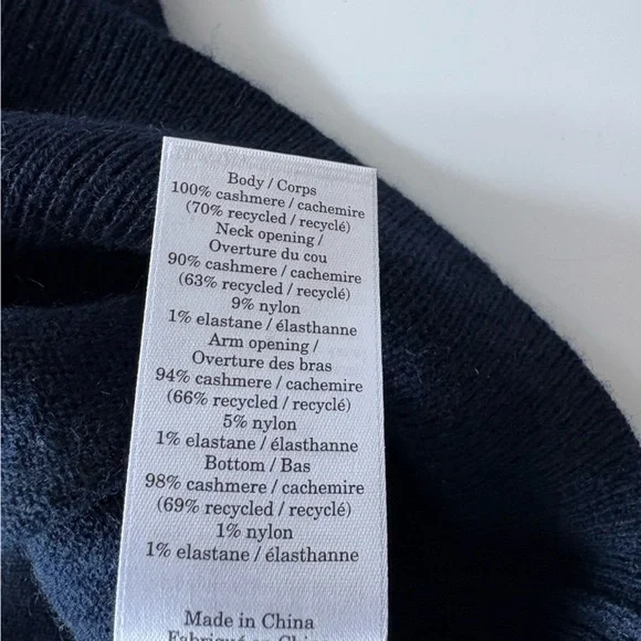 Everlane || The Classic Tank in Cashmere Navy Blue Small NWT - Picture 8 of 8